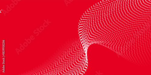 Abstract background with lines and waves and red. Medium banner size. Element for design. Vector background for brochure, booklet, flyer, poster.