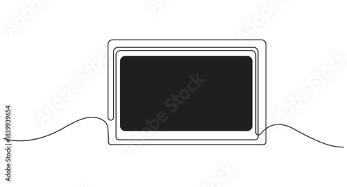 Continuous Line Drawing of an A-Frame Chalkboard Sign,Chalkboard minimalist one line art drawing vector illustration.