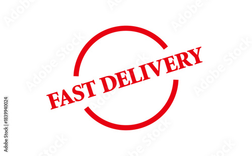 FAST DELIVERY - Red Rubber Stamp with text FAST DELIVERY
