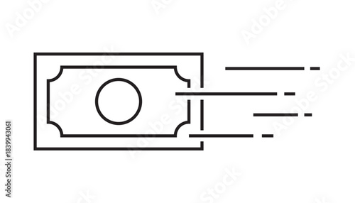 Money Transfer Icon for Fast Online Payment and Cash Exchange. Withdrawal Vector Line Symbol for Banking Transaction, Send and Receive Funds, Mobile Finance, Financial Apps Editable UI business design