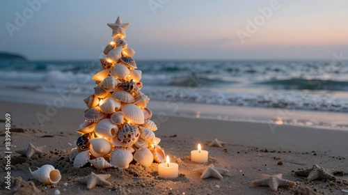 christmas tree on the beach