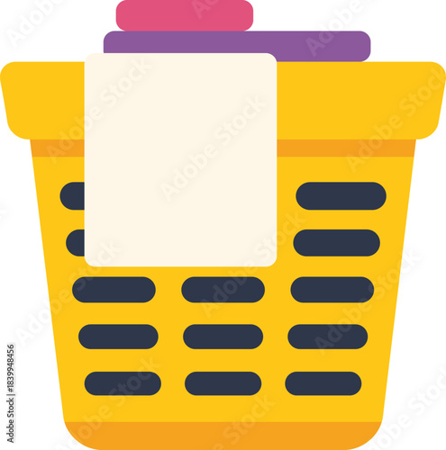 This laundry basket is full of clothes and ready for the laundry room