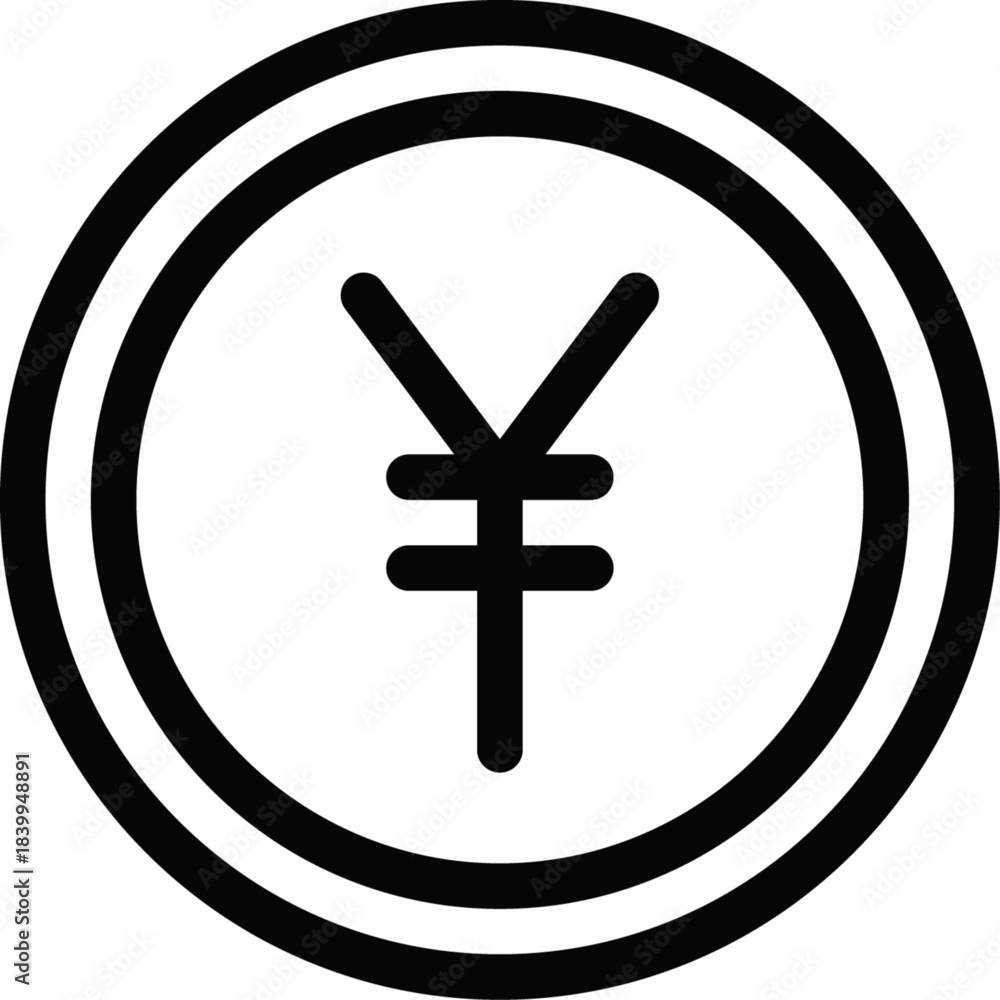 Fototapeta premium Chinese Yuan Symbol