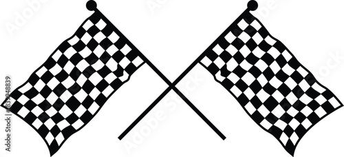 black crossed checkered racing flag vector file 