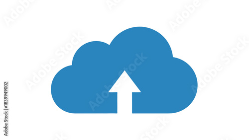 Cloud Upload Icon Illustration Representing Data Transfer Online Storage Backup Synchronization Cloud Computing Technology and Secure Digital File Sharing Concept