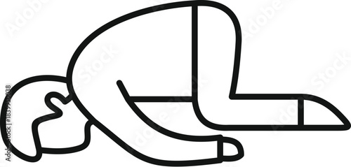 Businessman kneeling and bowing down, showing humility, respect, or defeat