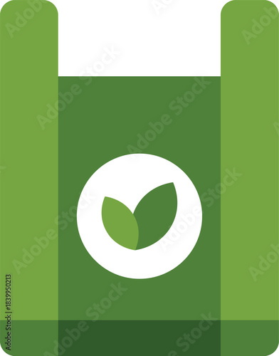 Green reusable shopping bag with leaves logo promoting an eco friendly lifestyle