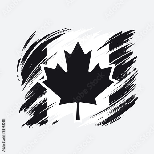 Silhouette of a Canadian flag