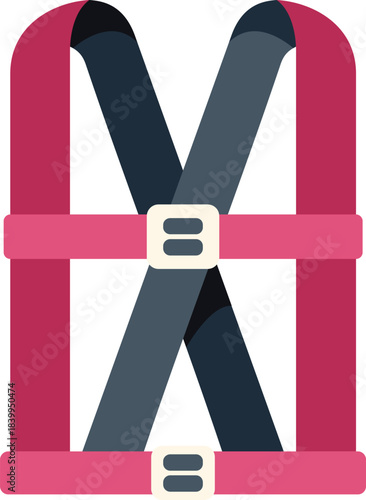 Safety harness with adjustable straps and buckles ensuring worker protection during construction or industrial work