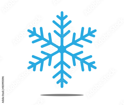 blue snowflake on a white background,