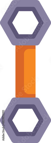 Socket wrench tool with a hexagonal head is ready for tightening and repairing