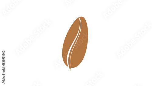 The Essence of Coffee: An artistic depiction of a single, elegantly stylized coffee bean, evoking the rich aroma and comforting essence of this beloved beverage.