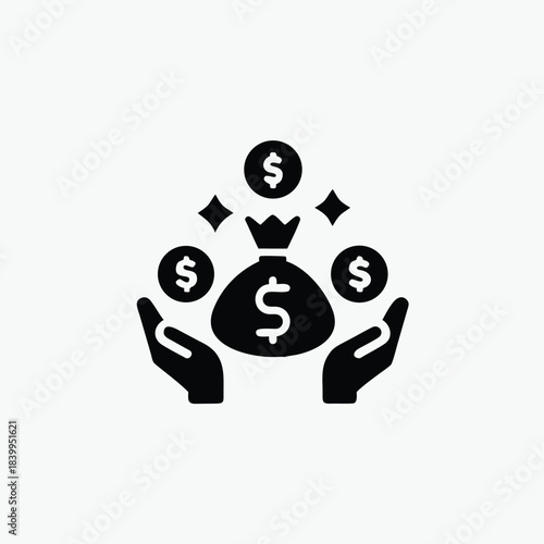 expensive icon silhoutte vector style template.