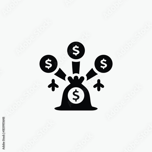 expensive icon silhoutte vector style template.
