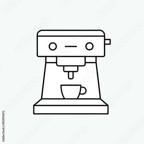 espresso machine editable stroke outline template