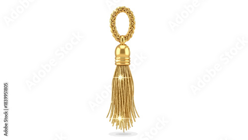 Elegant Golden Tassel Ornament: a luxurious golden tassel with intricate details, showcasing elegance and opulence. A timeless accessory for home decor and design.