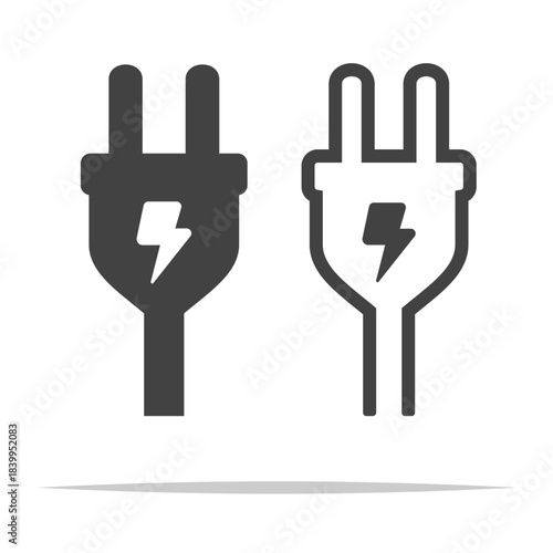 Electric plug icon transparent vector isolated illustration