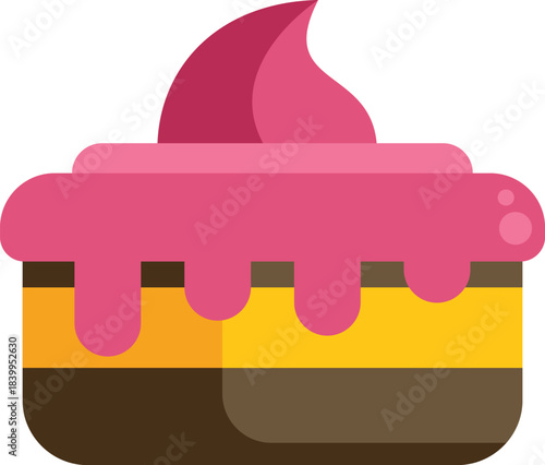 Sweet and tempting square cake with pink frosting, perfect for satisfying cravings and adding a touch of joy to celebrations