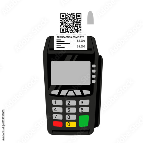 EDC machine printing a receipt 