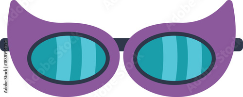 Stylish purple carnival mask glasses with turquoise lenses add a touch of mystery and fun to any celebration