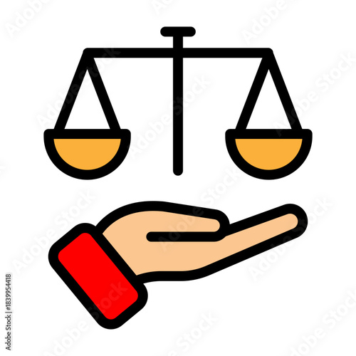 Rights Vector Filled Icon Design