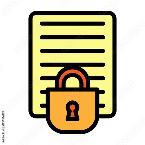 Content Lock Vector Filled Icon Design