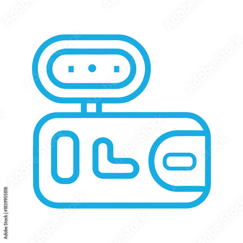 Web camera lineart icon representing digital video recording and online communication