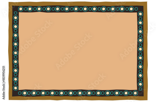 アフリカンな色合いの水玉額縁風フレーム