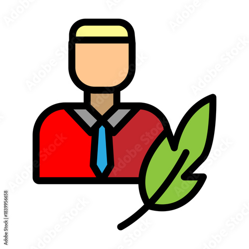 Author Vector Filled Icon Design