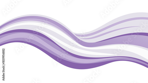 Wavy abstract light purple and white stripes flowing smoothly against a black background creating a sense of gentle motion and a soft color palette suitable for graphic design elements and digital