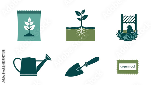 A vector set of nature icons including vector art and icon designs.