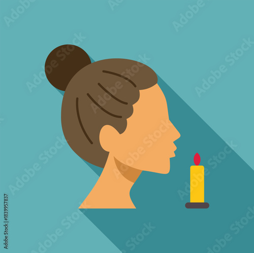 Woman blowing out candle making a wish for birthday or event celebration