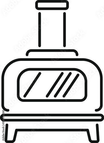 Simple and minimalist line drawing of a portable convection oven, ideal for baking and cooking