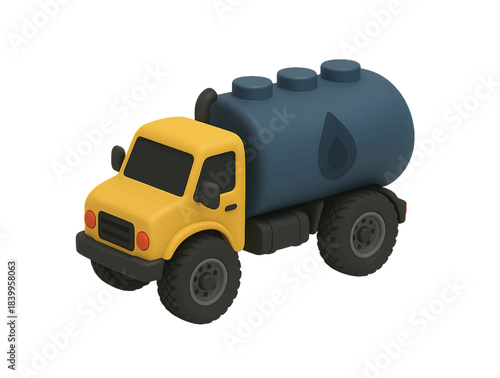 oil tanker truck icon 3d illustration