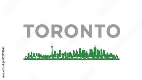 Toronto city skyline silhouette with typography vector illustration