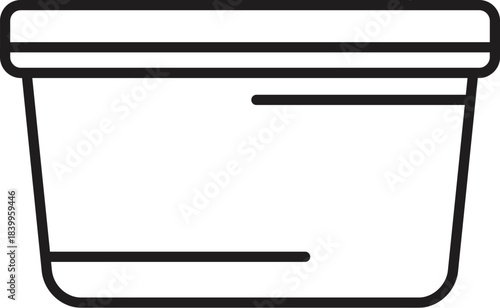 Line art icon of a food container storage box, ideal for representing food preservation and storage concepts