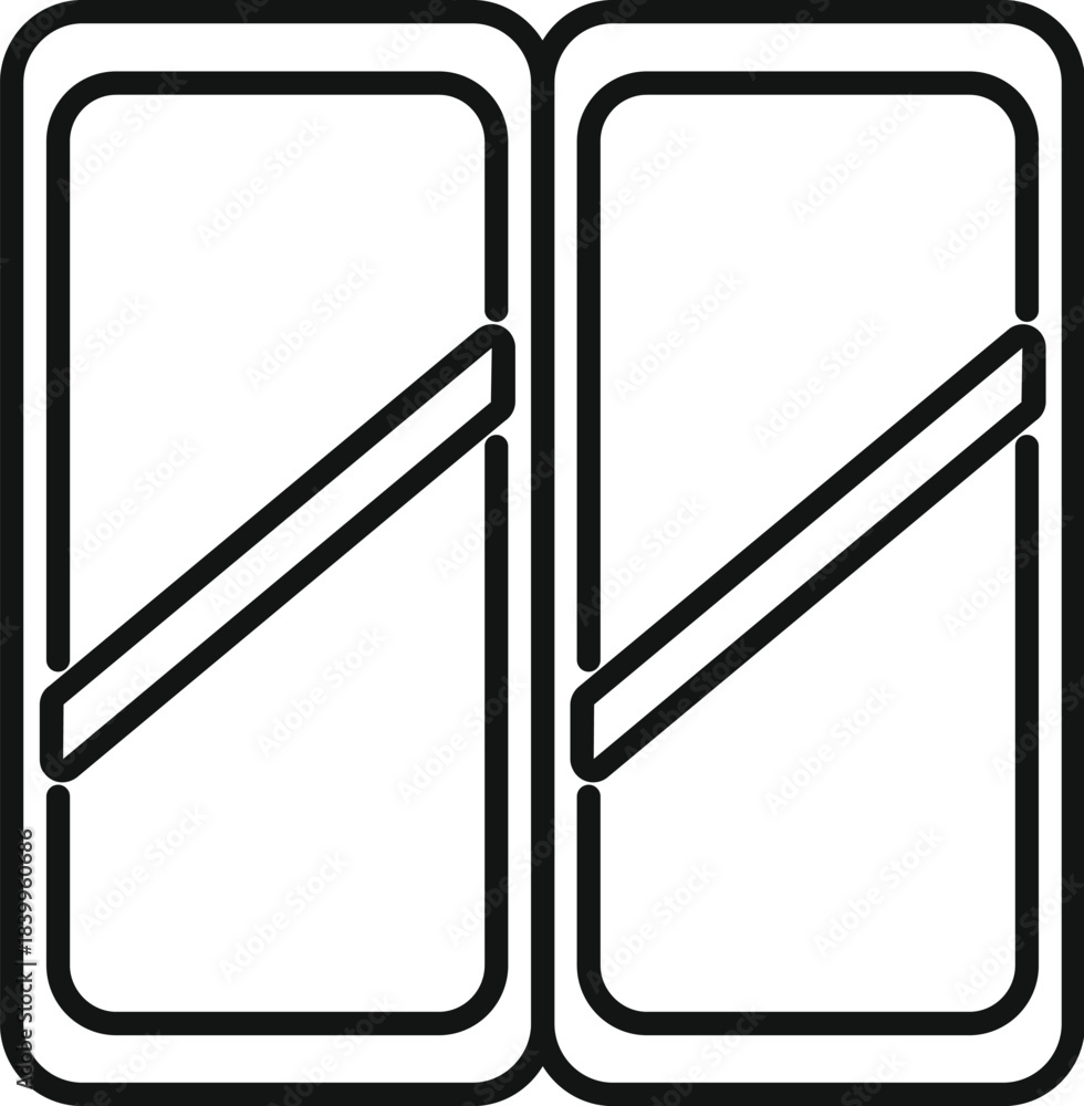 Fototapeta premium Folding double glass door ensuring effective use of space, perfect for modern architectural projects