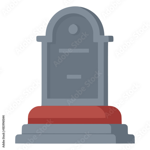 gravestone horror creepy halloween flat color vector illustration template design
