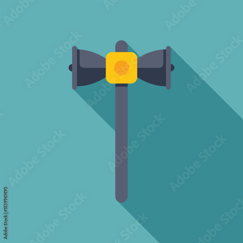 Hammer weapon vector illustration with a long shadow and modern design