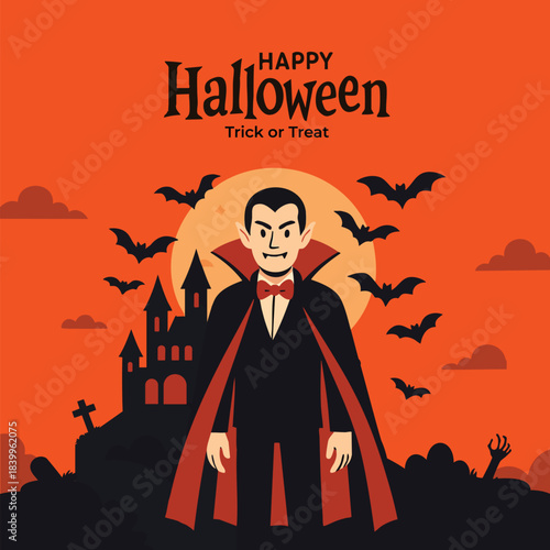 Halloween Sale Illustration with Pumpkin and Spider Webs