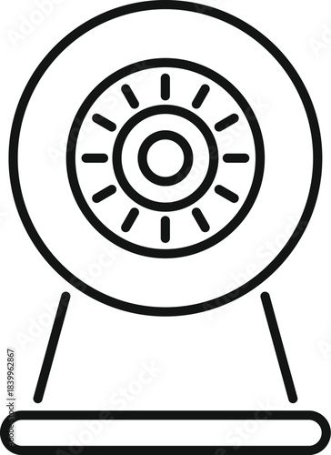 Sun lamp icon illustrating uv light for solarium or tanning bed procedures