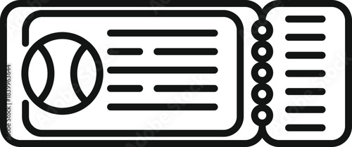 Tennis event ticket showing sport ball and information