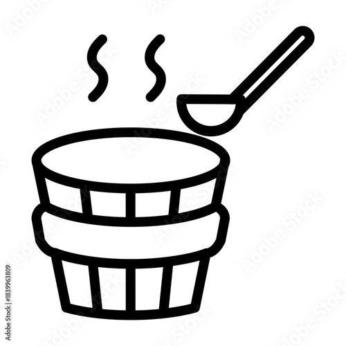 Suana Bath Vector Line Icon Design