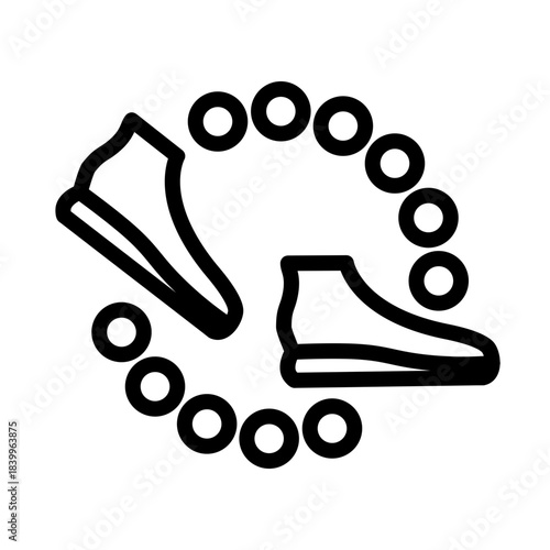 Step Counter Vector Line Icon Design