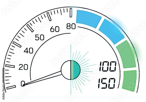 High Performance Gauge Indicator Dashboard Displaying Speed or Progress digital transformation vector wellness technology