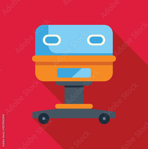 Hospital incubator for babies featuring a flat design and red background