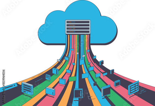 Cloud Computing Data Flow Superhighway and Information Stream Vector
