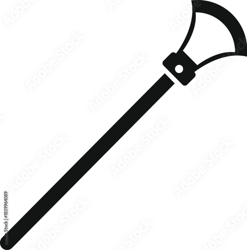 Lacrosse stick flat icon representing sport game equipment