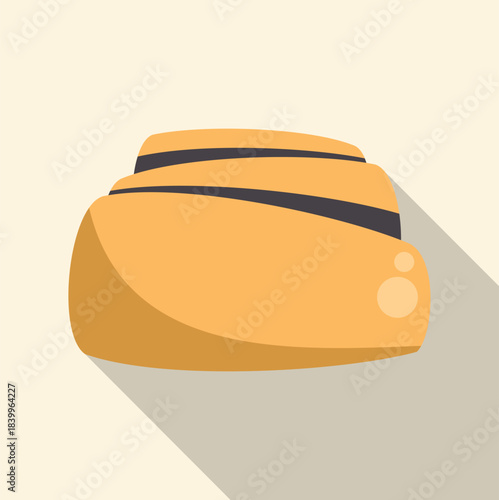 Sweet baked cinnamon bun on a light background