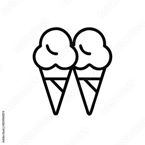 Delicious Ice Cream Cones Vector Icon